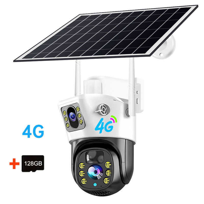 V380PRO 4G Solar Camera 4MP Dual Lens Home Security Camera With Solar Panel