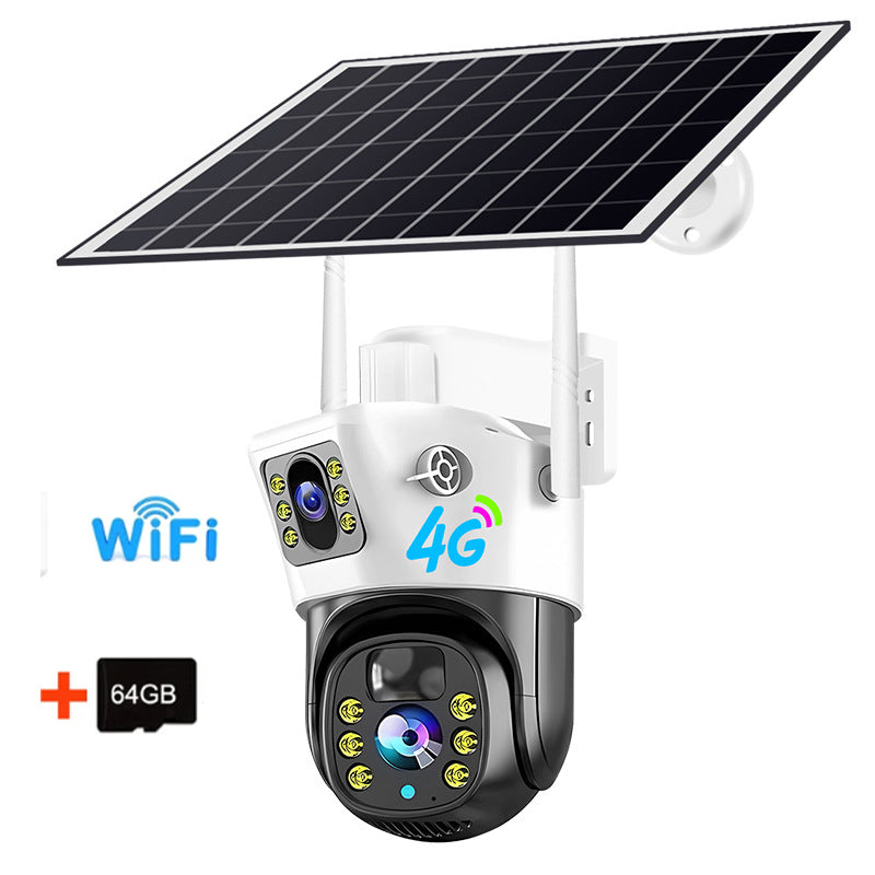 V380PRO 4G Solar Camera 4MP Dual Lens Home Security Camera With Solar Panel