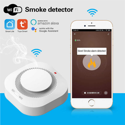 Tuya Smart Zigbee Smoke Detector Smart Fire Alarm Progressive Sound Photoelectric Smoke Sensor