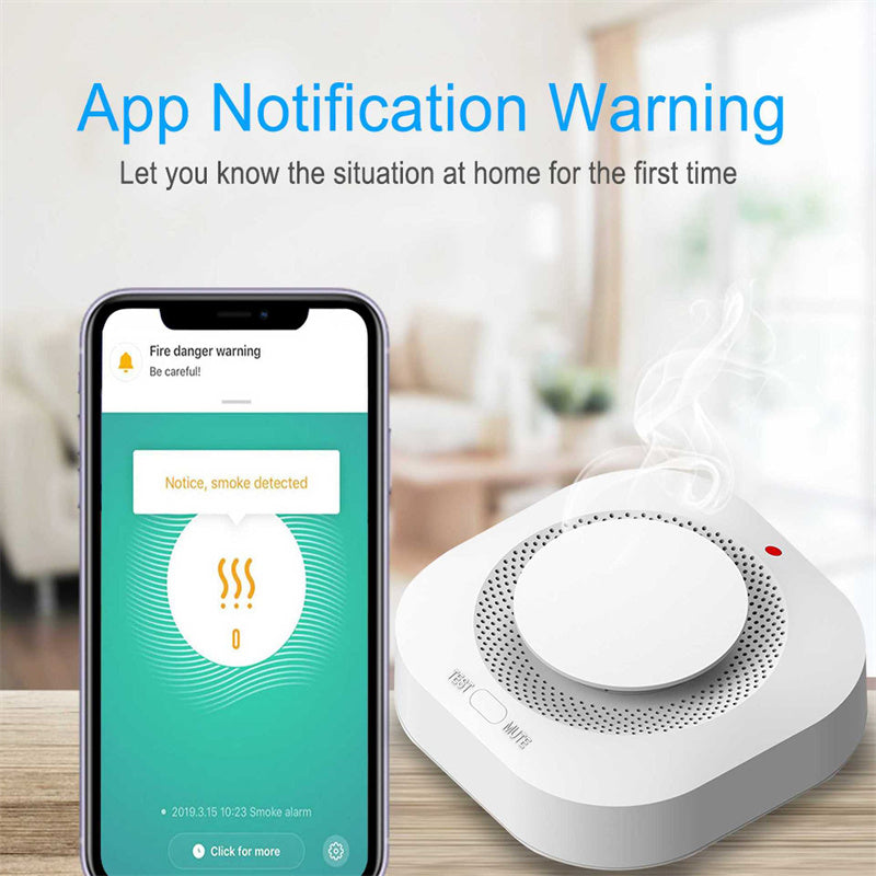 Tuya Smart Zigbee Smoke Detector Smart Fire Alarm Progressive Sound Photoelectric Smoke Sensor