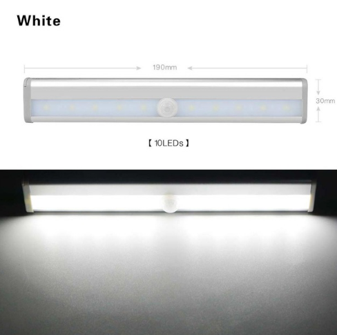 Carbinet Light Infrared PIR Motion Sensor LED Auto On/Off Battery Operated Night Light Closet Wardrobe Lamp