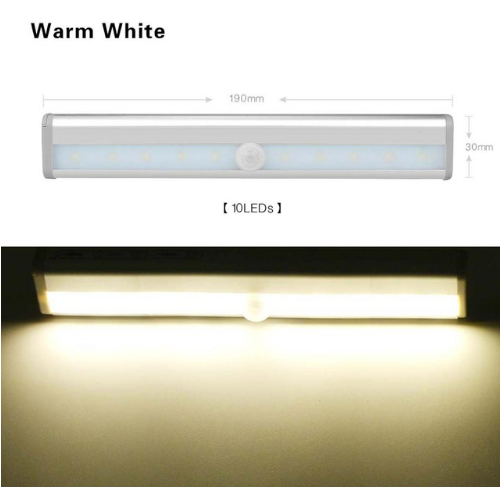 Carbinet Light Infrared PIR Motion Sensor LED Auto On/Off Battery Operated Night Light Closet Wardrobe Lamp