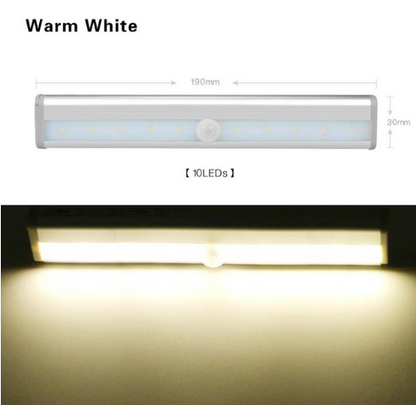 Carbinet Light Infrared PIR Motion Sensor LED Auto On/Off Battery Operated Night Light Closet Wardrobe Lamp
